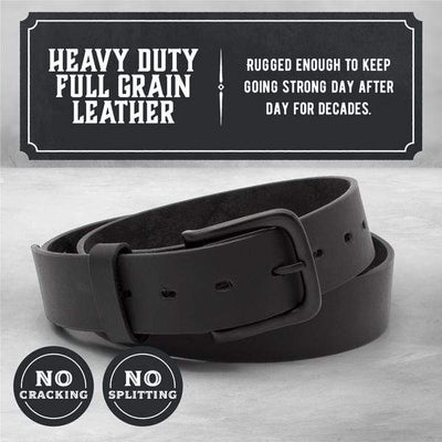 Main Street Forge Belt The Huntsman Belt | Full Grain Black Leather | Made in USA | Thick, Heavy Duty