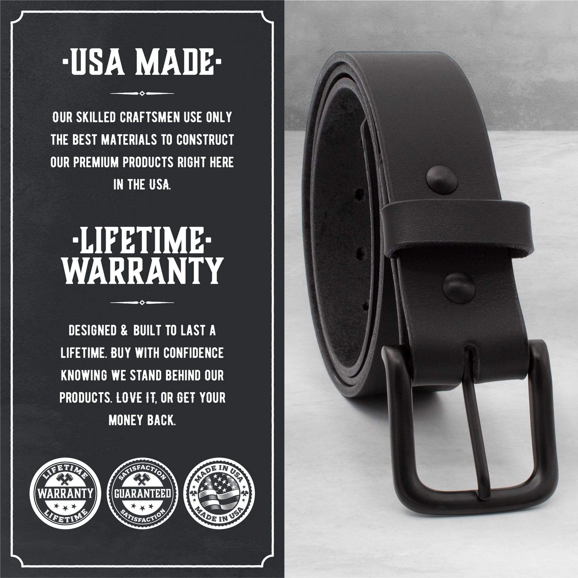 Main Street Forge Belt 32 The Huntsman Belt | Full Grain Black Leather | Made in USA | Thick, Heavy Duty 816895023983