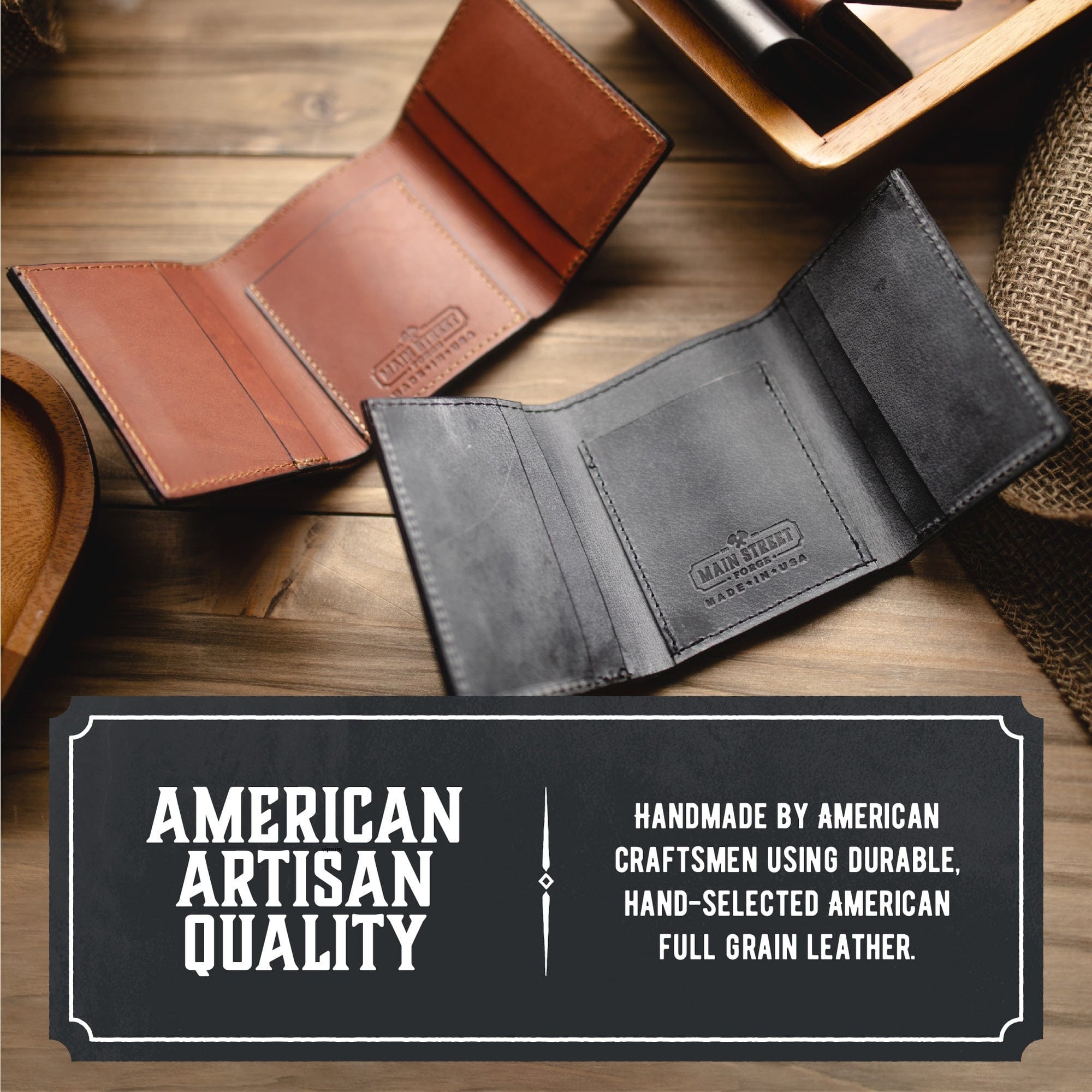 Trifold Leather Wallet - Main Street Forge