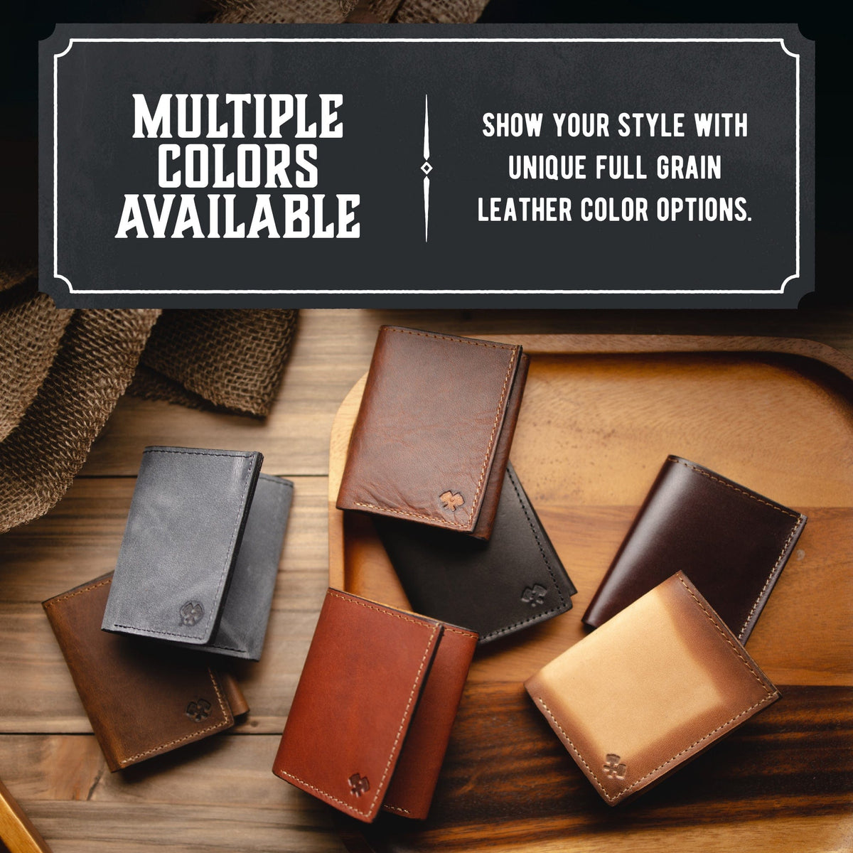 Main Street Forge Wallet Trifold Leather Wallet For Men | Made In USA | Genuine Full Grain Leather Men's Tri Fold Wallet