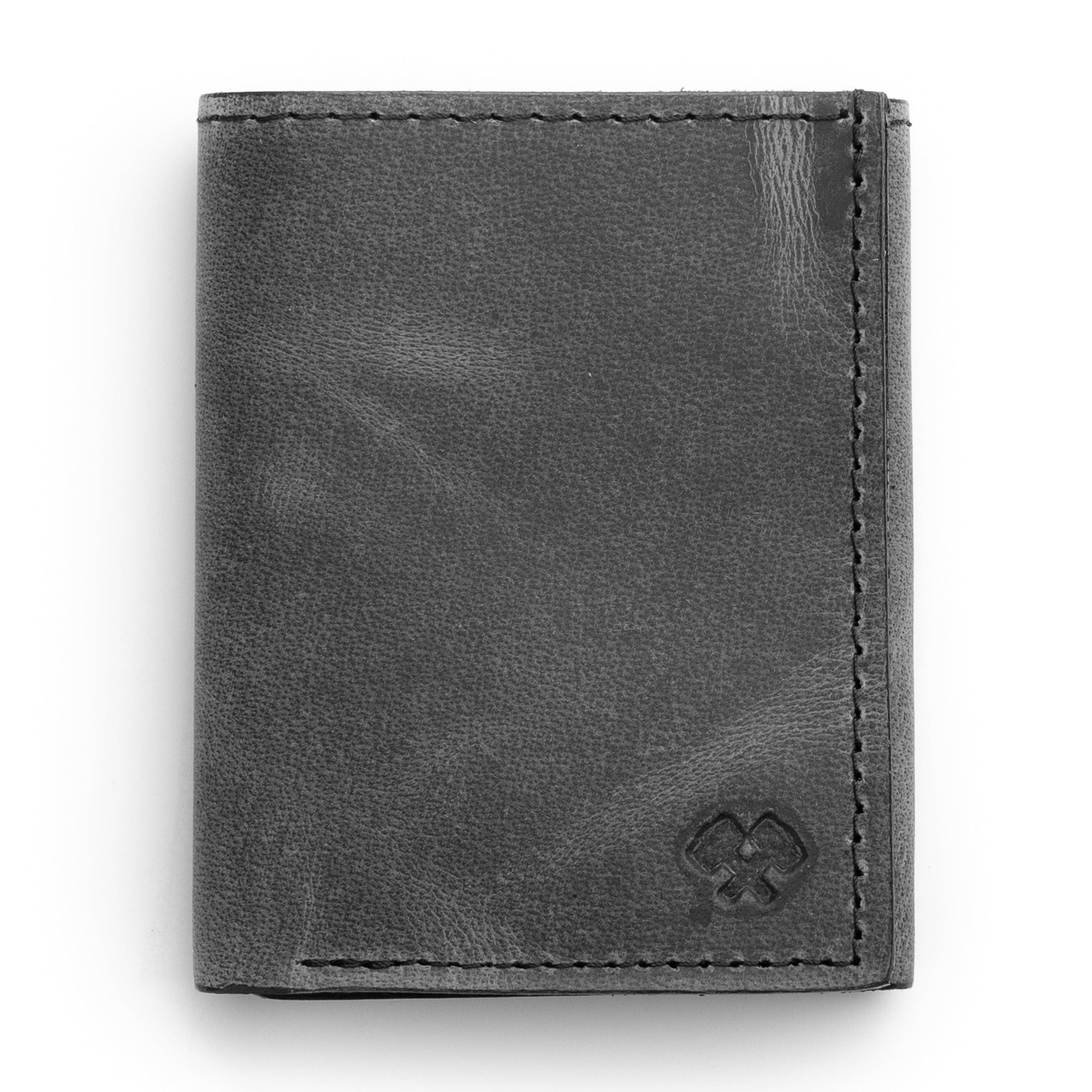 Main Street Forge Wallet Avalanche Gray Trifold Leather Wallet For Men | Made In USA | Genuine Full Grain Leather Men's Tri Fold Wallet 816895026977