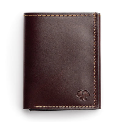Main Street Forge Wallet Whiskey Barrel Brown Trifold Leather Wallet For Men | Made In USA | Genuine Full Grain Leather Men's Tri Fold Wallet 816895027028